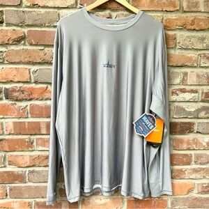 Habit Fishing Rash Guard Shirt Men's XL Long Sleeve Gray American Flag Solar USA